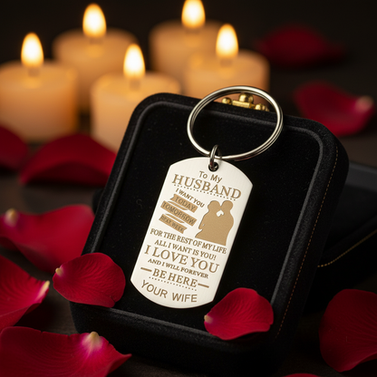 To My Husband Keychain