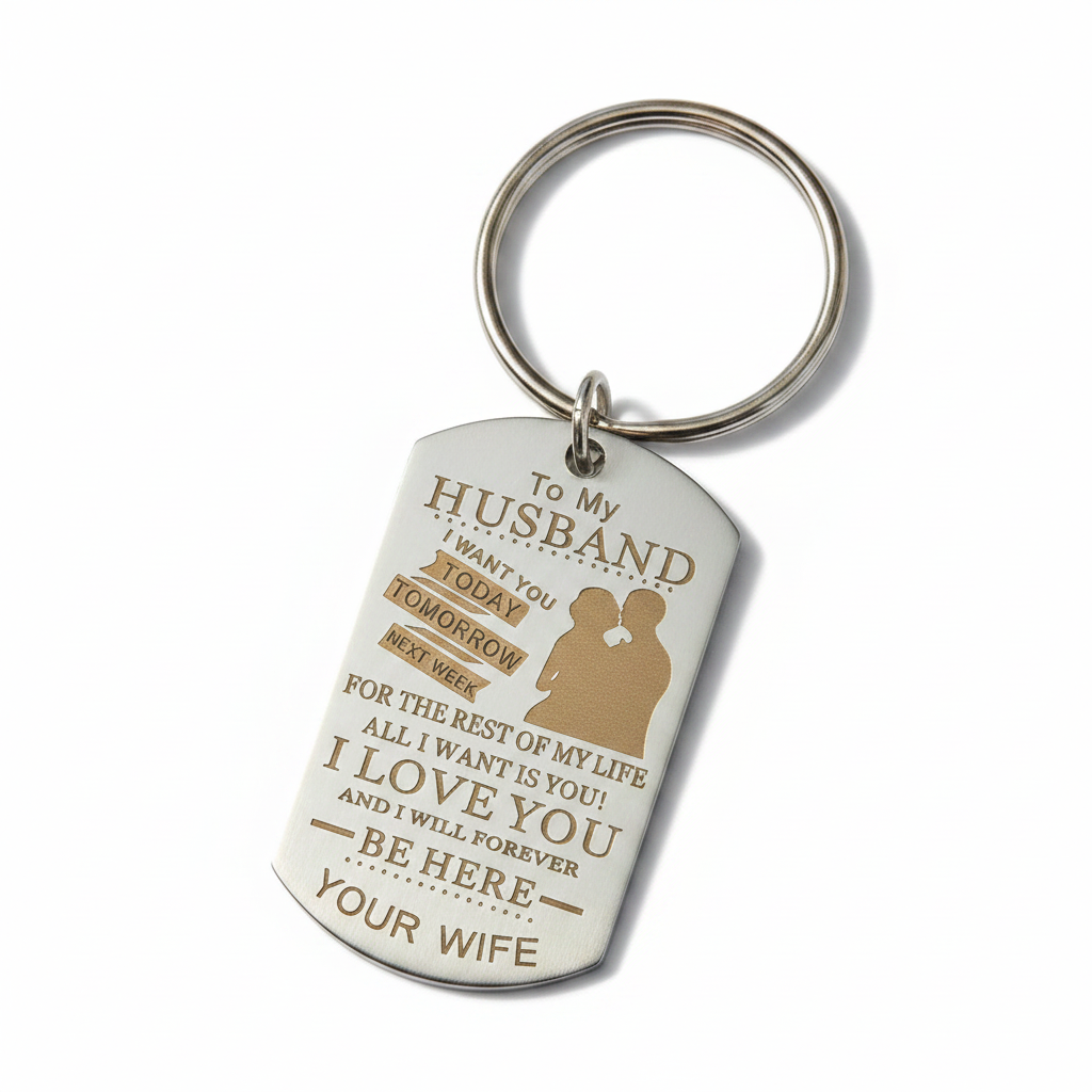 To My Husband Keychain