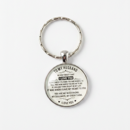 To My Husband Keychain
