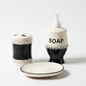 Cream & Black Bathroom Set