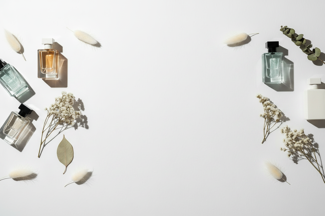 Minimalist Perfume Flat Lay - Blank Center